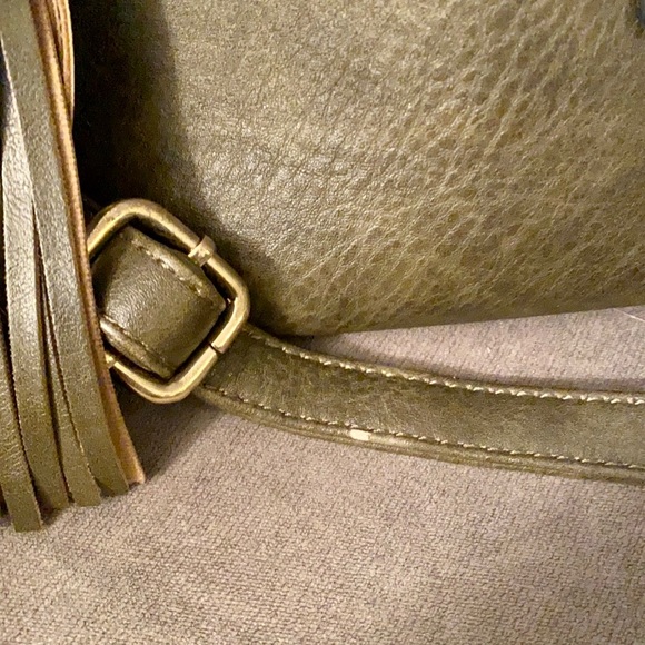 Crossbody Vegan Leather Purse Dark Olive Green - Picture 16 of 16
